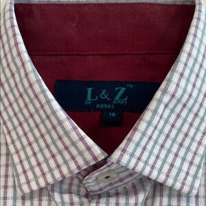 Boys Muted Blue & Purple Checkered Button Down Shirt